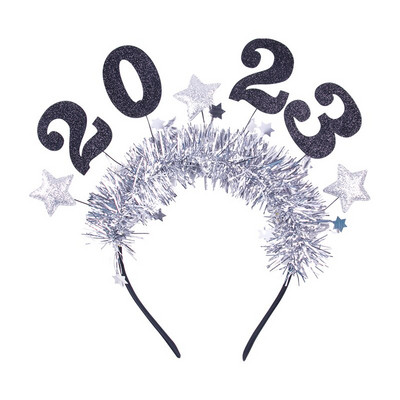 Laimīgu Jaunā gada rotājums 2023. Pieaugušo bērnu galvas saite, Jaungada ballītes fotorekvizīti Ziemassvētku Jaungada ballītei