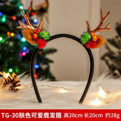 Ziemassvētku galvassegas bērniem Santa Elk Antlers Galvas saite Baby Diadem Elf Ausis Ragi Noel Navidad Jaungada matu aksesuāri