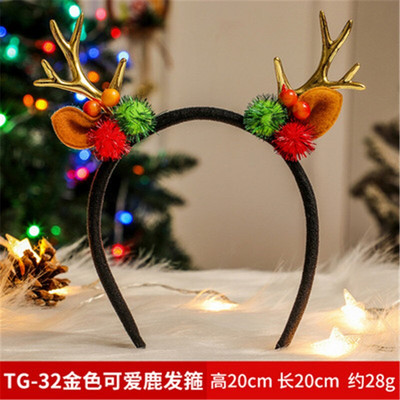 Ziemassvētku galvassegas bērniem Santa Elk Antlers Galvas saite Baby Diadem Elf Ausis Ragi Noel Navidad Jaungada matu aksesuāri