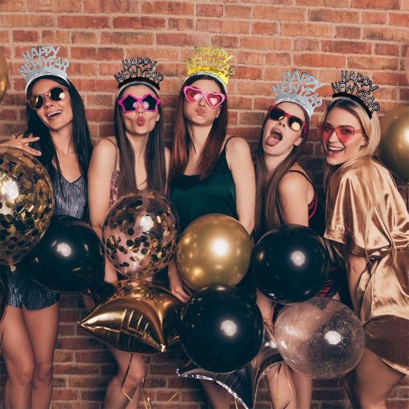 3 gab. Laimīgu Jauno gadu galvas saite, vakara ballītes piederumi Jaunā gada rotājumi 2023. gada tiāras Ziemassvētkiem, Jaunā gada ballīte, dod priekšroku matu aizdarei