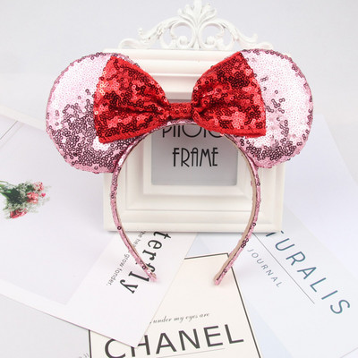 Mikija Pele Mikijs Ziemassvētku Galvassegas Meiteņu Loki Ausis Sequin Galvassegas Matu Aksesuāri Bērnu Sieviešu Galvas Lente Ballīte