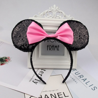 Mikija Pele Mikijs Ziemassvētku Galvassegas Meiteņu Loki Ausis Sequin Galvassegas Matu Aksesuāri Bērnu Sieviešu Galvas Lente Ballīte