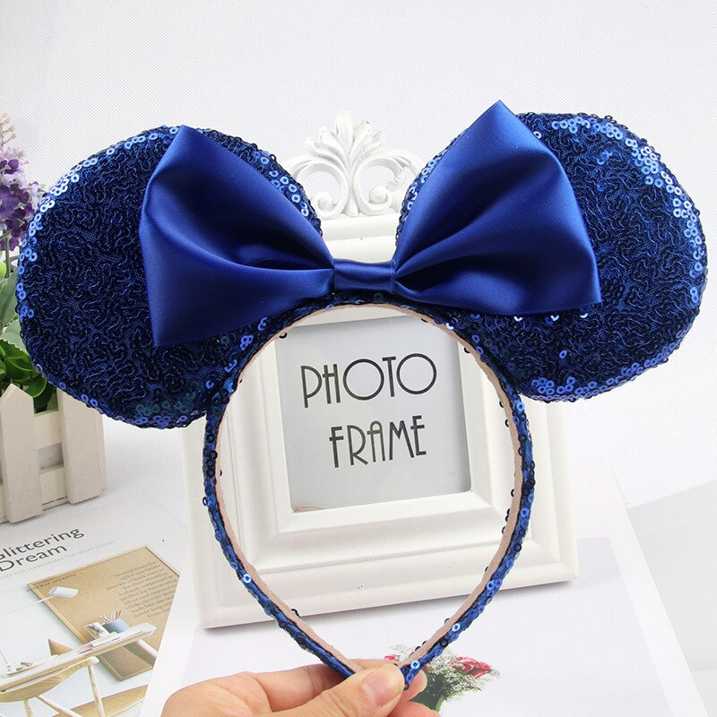 Mikija Pele Mikijs Ziemassvētku Galvassegas Meiteņu Loki Ausis Sequin Galvassegas Matu Aksesuāri Bērnu Sieviešu Galvas Lente Ballīte