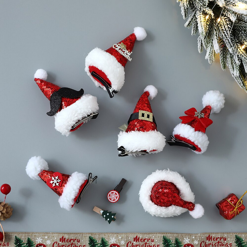 Χριστουγεννιάτικα κλιπ μαλλιών Παιδικά κορίτσια Φεστιβάλ δώρο καπέλο φουρκέτα Χαριτωμένα ελάφια κουκουνάρια φουρκέτες αυτιών Καλύμματα κεφαλής για ενήλικες Αξεσουάρ μαλλιών