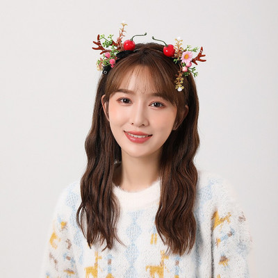 Elk Antler Headband Forest Branch Deer Ear Christmas Party Headwear Αξεσουάρ για τα μαλλιά Πασχαλινή σκηνή Εμφάνιση φωτογραφιών για παιδιά ενήλικες