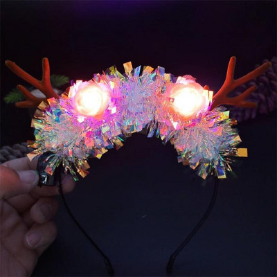 Elk Antler Headband Forest Branch Deer Ear Christmas Party Headwear Αξεσουάρ για τα μαλλιά Πασχαλινή σκηνή Εμφάνιση φωτογραφιών για παιδιά ενήλικες