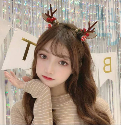 Elk Antler Headband Forest Branch Deer Ear Christmas Party Headwear Αξεσουάρ για τα μαλλιά Πασχαλινή σκηνή Εμφάνιση φωτογραφιών για παιδιά ενήλικες