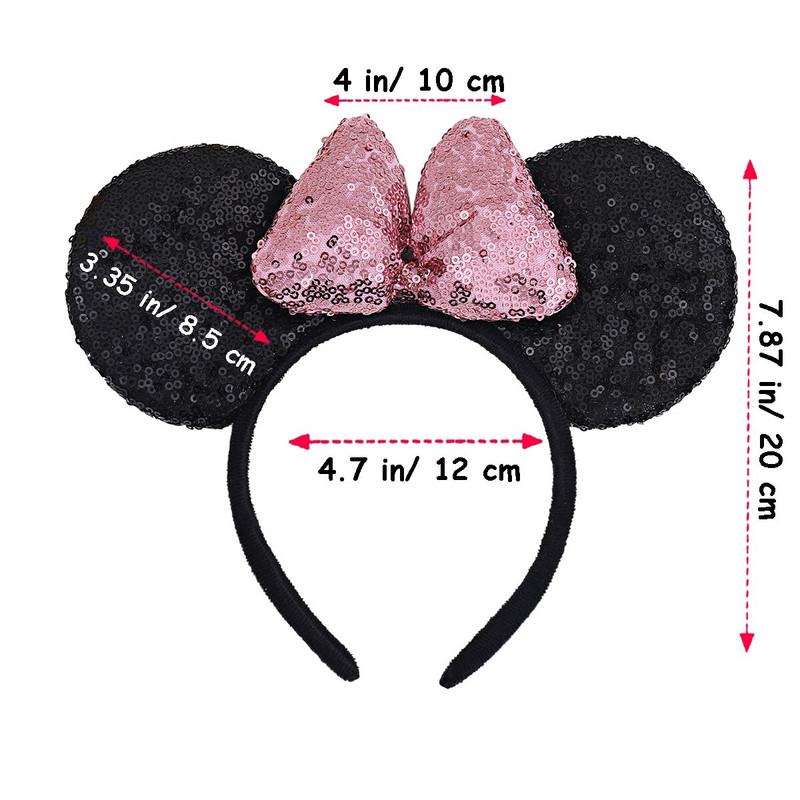 2022. Trendy traka za glavu s mišjim ušima za žene, klasična 5 inčna mašna za djevojčice, traka za kosu s vrućim rasprodajama, putni dodaci za kosu