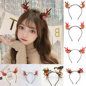 Jõulupeapael Põhjapõdrasarved Horn Flower Juuksepaelad Peakatted lastele Täiskasvanute Uusaasta Navidad Party Halloween Cosplay