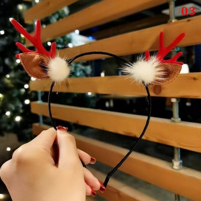 Jõulupeapael Põhjapõdrasarved Horn Flower Juuksepaelad Peakatted lastele Täiskasvanute Uusaasta Navidad Party Halloween Cosplay