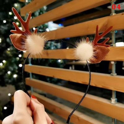 Jõulupeapael Põhjapõdrasarved Horn Flower Juuksepaelad Peakatted lastele Täiskasvanute Uusaasta Navidad Party Halloween Cosplay