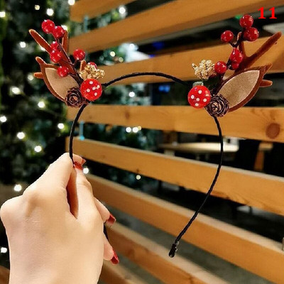Jõulupeapael Põhjapõdrasarved Horn Flower Juuksepaelad Peakatted lastele Täiskasvanute Uusaasta Navidad Party Halloween Cosplay