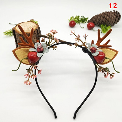Jõulupeapael Põhjapõdrasarved Horn Flower Juuksepaelad Peakatted lastele Täiskasvanute Uusaasta Navidad Party Halloween Cosplay
