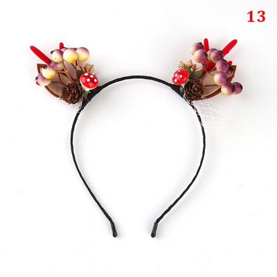 Jõulupeapael Põhjapõdrasarved Horn Flower Juuksepaelad Peakatted lastele Täiskasvanute Uusaasta Navidad Party Halloween Cosplay
