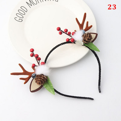 Jõulupeapael Põhjapõdrasarved Horn Flower Juuksepaelad Peakatted lastele Täiskasvanute Uusaasta Navidad Party Halloween Cosplay