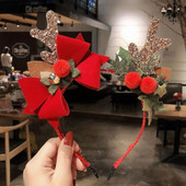 Božićni ukras Traka za glavu Djevojka Božićna pahulja Traka za kosu od rogova Party protuklizna Traka za kosu