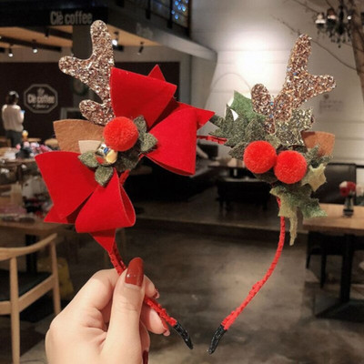 Božićni ukras Traka za glavu Djevojka Božićna pahulja Traka za kosu od rogova Party protuklizna Traka za kosu