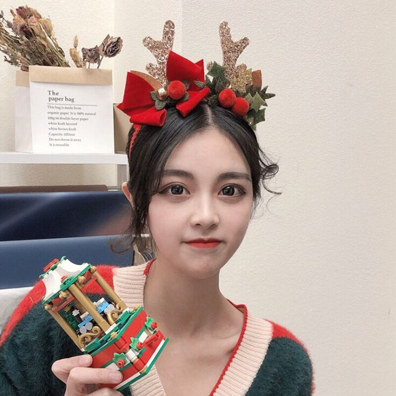 Božićni ukras Traka za glavu Djevojka Božićna pahulja Traka za kosu od rogova Party protuklizna Traka za kosu
