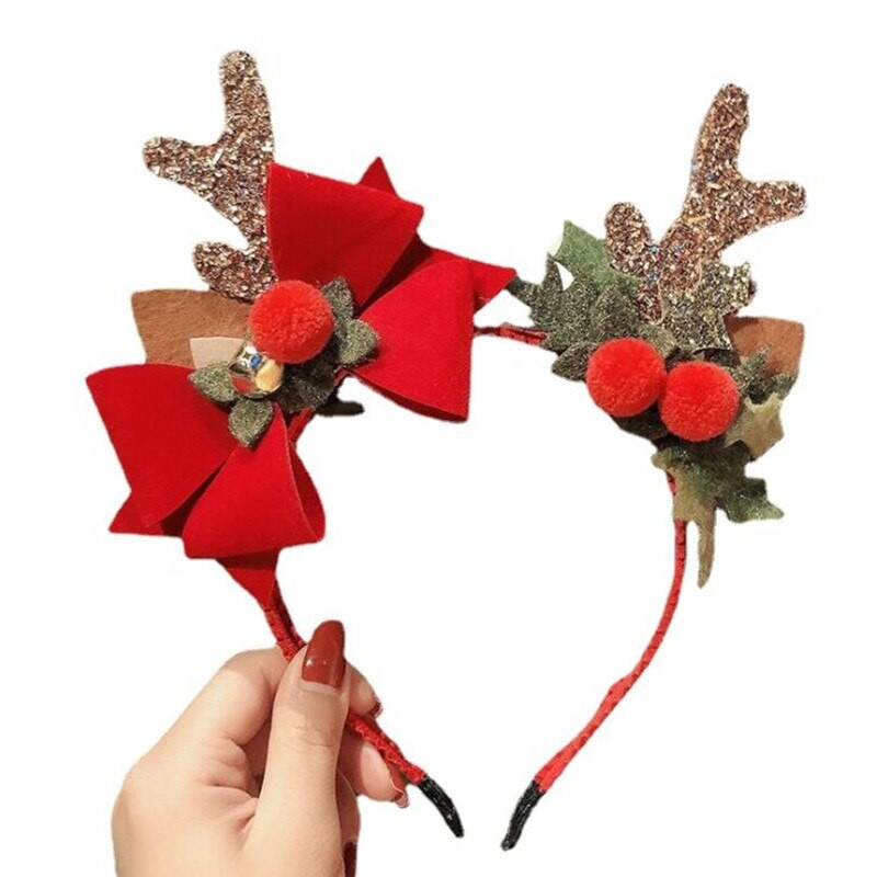Božićni ukras Traka za glavu Djevojka Božićna pahulja Traka za kosu od rogova Party protuklizna Traka za kosu