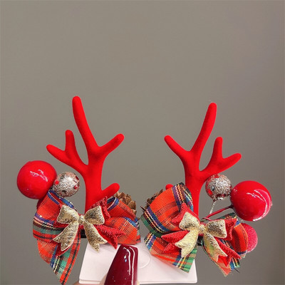 2022. Novi božićni dodaci za kosu Djevojčica Slatka gumica za kosu s jelenjim rogovima Štipaljka za kosu Dječja kopča za kosu Dodaci za božićnu zabavu Gif