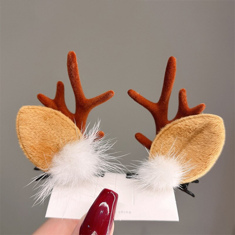 2022. Novi božićni dodaci za kosu Djevojčica Slatka gumica za kosu s jelenjim rogovima Štipaljka za kosu Dječja kopča za kosu Dodaci za božićnu zabavu Gif