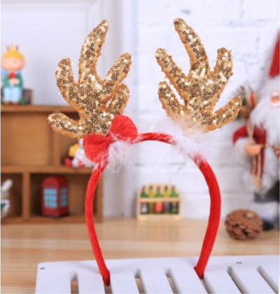 Frumoase fete femei Crăciun pânză bandă pălărie rochie pălărie coarne de ren decorare petrecere de Crăciun copii adulți la modă
