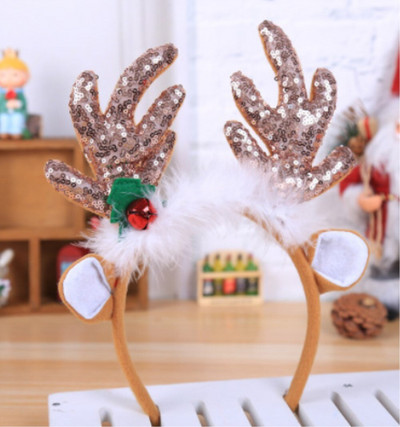 Frumoase fete femei Crăciun pânză bandă pălărie rochie pălărie coarne de ren decorare petrecere de Crăciun copii adulți la modă