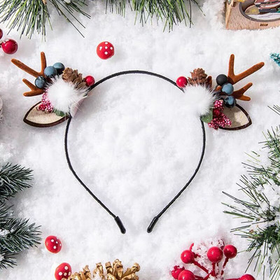 1PC Party Traka za glavu Elk Mačje uho Dodaci za kosu Jelenji rog Božićni rekviziti za fotografije Djeca Odrasli Novogodišnji dekor
