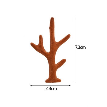 5 чифта червени/кафяви симулационни рога Направи си сам ръчно изработена сладка лента за глава Аксесоари за глава Материал Декор за коледно парти Реквизит за снимки