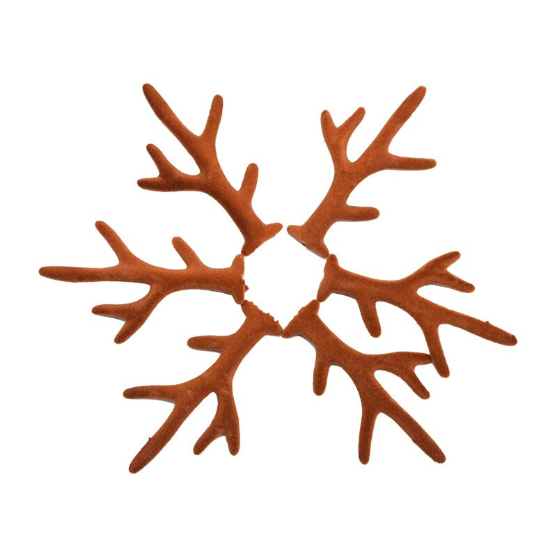 5 perechi de coarne de simulare roșii/maronii DIY handmade drăguț bentiță accesorii pentru capsă Material pentru decorațiuni pentru petrecerea de Crăciun Rezită foto