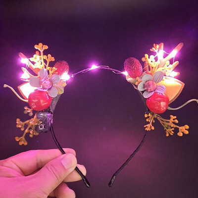 Φωτεινός κεφαλόδεσμος ελαφιού ελαφιού Χριστουγεννιάτικη συναυλία Forest Branch Deer Ear Αξεσουάρ μαλλιών Αξεσουάρ για τα μαλλιά Scenic Stage Show Photo Props