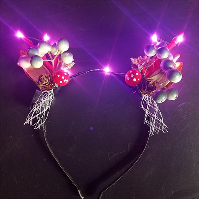 Φωτεινός κεφαλόδεσμος ελαφιού ελαφιού Χριστουγεννιάτικη συναυλία Forest Branch Deer Ear Αξεσουάρ μαλλιών Αξεσουάρ για τα μαλλιά Scenic Stage Show Photo Props