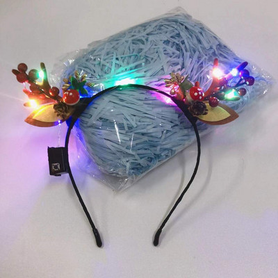 Φωτεινός κεφαλόδεσμος ελαφιού ελαφιού Χριστουγεννιάτικη συναυλία Forest Branch Deer Ear Αξεσουάρ μαλλιών Αξεσουάρ για τα μαλλιά Scenic Stage Show Photo Props