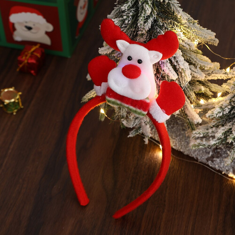 Χριστουγεννιάτικο κεφαλόδεσμο LED Χριστουγεννιάτικα στολίδια Δώρο φουρκέτα Κέρατα κεφαλόδεσμος Άγιος Βασίλης Χιονάνθρωπος Αλυκή Πρωτοχρονιάτικη Διακόσμηση
