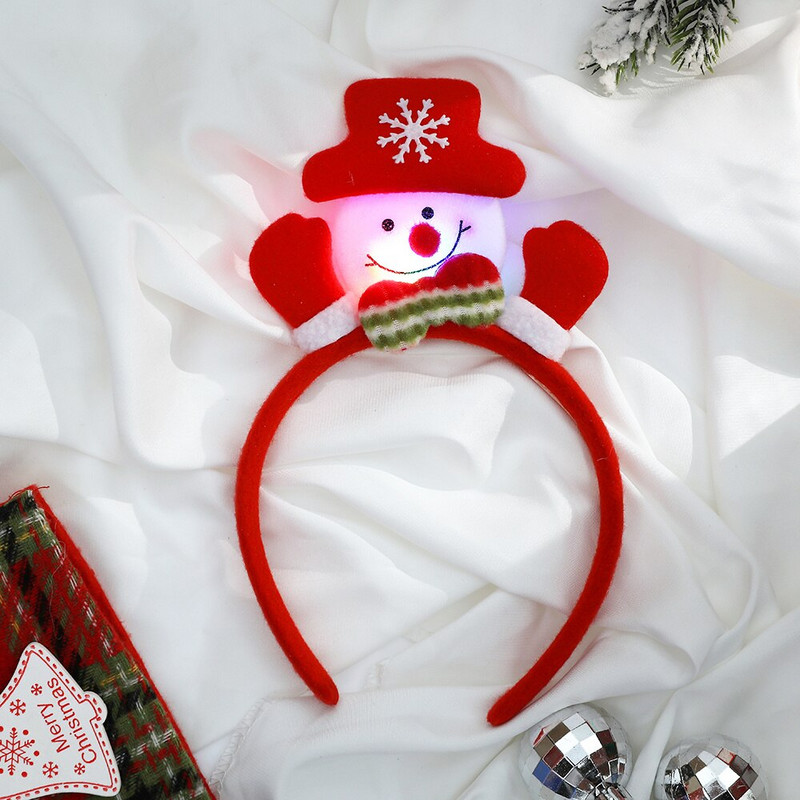Χριστουγεννιάτικο κεφαλόδεσμο LED Χριστουγεννιάτικα στολίδια Δώρο φουρκέτα Κέρατα κεφαλόδεσμος Άγιος Βασίλης Χιονάνθρωπος Αλυκή Πρωτοχρονιάτικη Διακόσμηση