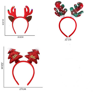 Set de 3 bucăți de bentite de Crăciun și rame de ochelari Design asortat pentru Crăciun Rechizite pentru petreceri de Crăciun Decorare favoruri de petrecere