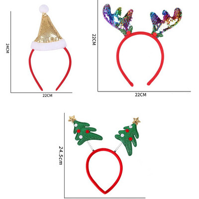 Set de 3 bucăți de bentite de Crăciun și rame de ochelari Design asortat pentru Crăciun Rechizite pentru petreceri de Crăciun Decorare favoruri de petrecere