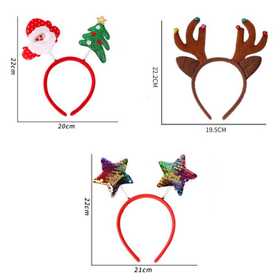 Set de 3 bucăți de bentite de Crăciun și rame de ochelari Design asortat pentru Crăciun Rechizite pentru petreceri de Crăciun Decorare favoruri de petrecere