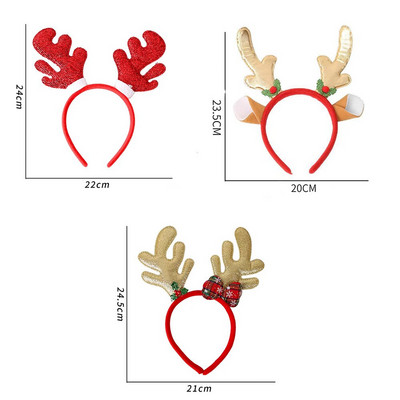 Set de 3 bucăți de bentite de Crăciun și rame de ochelari Design asortat pentru Crăciun Rechizite pentru petreceri de Crăciun Decorare favoruri de petrecere