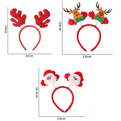 Set de 3 bucăți de bentite de Crăciun și rame de ochelari Design asortat pentru Crăciun Rechizite pentru petreceri de Crăciun Decorare favoruri de petrecere