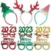 Božićne naočale traka za glavu Božićno drvce Sob Božićni ukrasi za zabavu 2022. Božićni dječji darovi Navidad Nova godina 2023. Rekviziti za fotografije