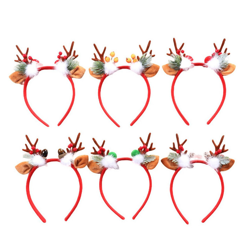 Božićni obruč za kosu Pokrivalo za glavu od losovog roga Slatka lopta za kosu Traka za glavu od rogova Sretan Božić Dekoracija za dom Djeca Odrasli Božićni darovi