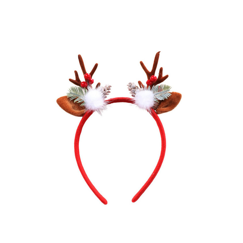 Božićni obruč za kosu Pokrivalo za glavu od losovog roga Slatka lopta za kosu Traka za glavu od rogova Sretan Božić Dekoracija za dom Djeca Odrasli Božićni darovi