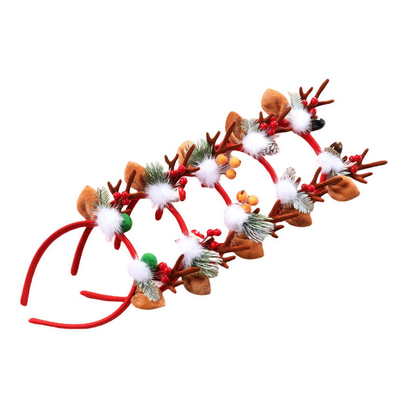Božićni obruč za kosu Pokrivalo za glavu od losovog roga Slatka lopta za kosu Traka za glavu od rogova Sretan Božić Dekoracija za dom Djeca Odrasli Božićni darovi