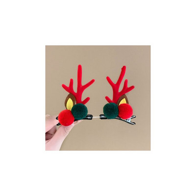 Χριστουγεννιάτικη Διακόσμηση Κοριτσάκι Παιδικό Κεφαλόδεσμο 2τμχ Noel Kerst Κόκκινα Κέρατα Καμπάνα Χριστουγεννιάτικα Αξεσουάρ μαλλιών Γυναικεία Δώρο Διακόσμηση σπιτιού