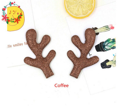 50 tk/partii Glitter Reindeer Antlers Kuldne Hõbepunane Fawn kangas ja käsnaga polsterdatud Buckhorn aplikatsioon jõulukaunistuseks, käsitöö isetegemine