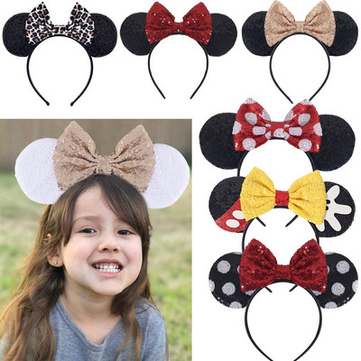 2022 Δημοφιλή 2022 Mouse Ears Headband παγιέτες Μαλλιά Φιόγκοι Χαρακτήρας για γυναίκες Φεστιβάλ Hairband Girls Travel DIY Hair Accessories Party