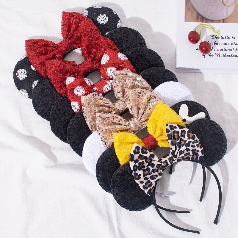 2022 m. Populiarus pelės ausų galvos apdangalas blizgučiai, plaukų lankeliai, moterų festivalio veikėjas.