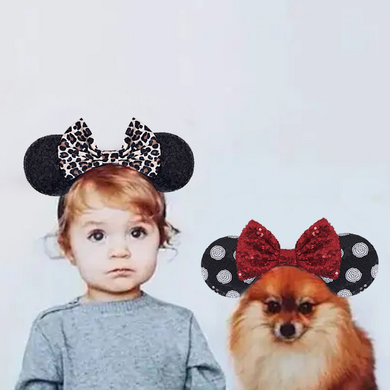 2022 m. Populiarus pelės ausų galvos apdangalas blizgučiai, plaukų lankeliai, moterų festivalio veikėjas.