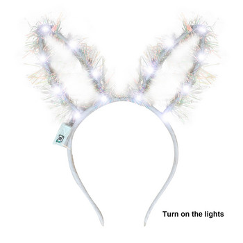 Χριστουγεννιάτικο κεφαλόδεσμο Hairband Deer Luminous Hair Band Rabbit Ears Headband Head Hoop Headwear Xmas Navidad Party Kids Favor